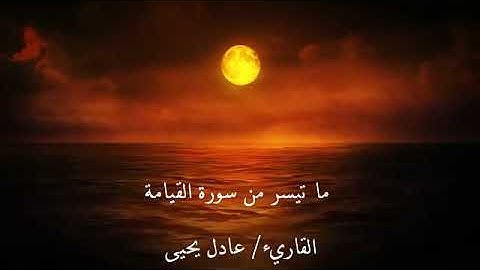 ما تيسر من سورة القيامة- القاريء عادل يحيى