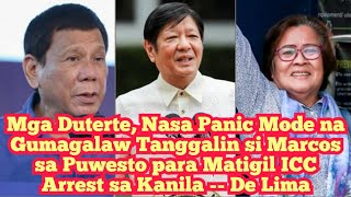 Duterte, Sara, Naaamoy nang Nalalapit na ICC Arrest, Kaya Gumagawa Sila ng Kudeta Ops  De Lima