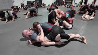 Greg Nelson spars with Dan Chamberlain (2nd Degree Black Belt) at PSBJJ Team Gathering 2025