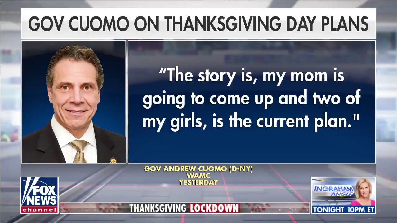 NY Governor Andrew Cuomo changes his Thanksgiving plans that would have