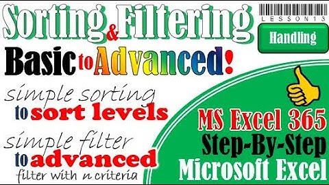 Sorting and filtering data in Excel