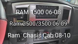 Dodge Ram 2006 - 2010 radio removal