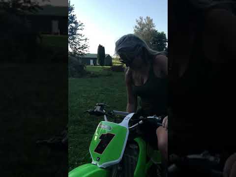 Mom rides son’s dirt bike