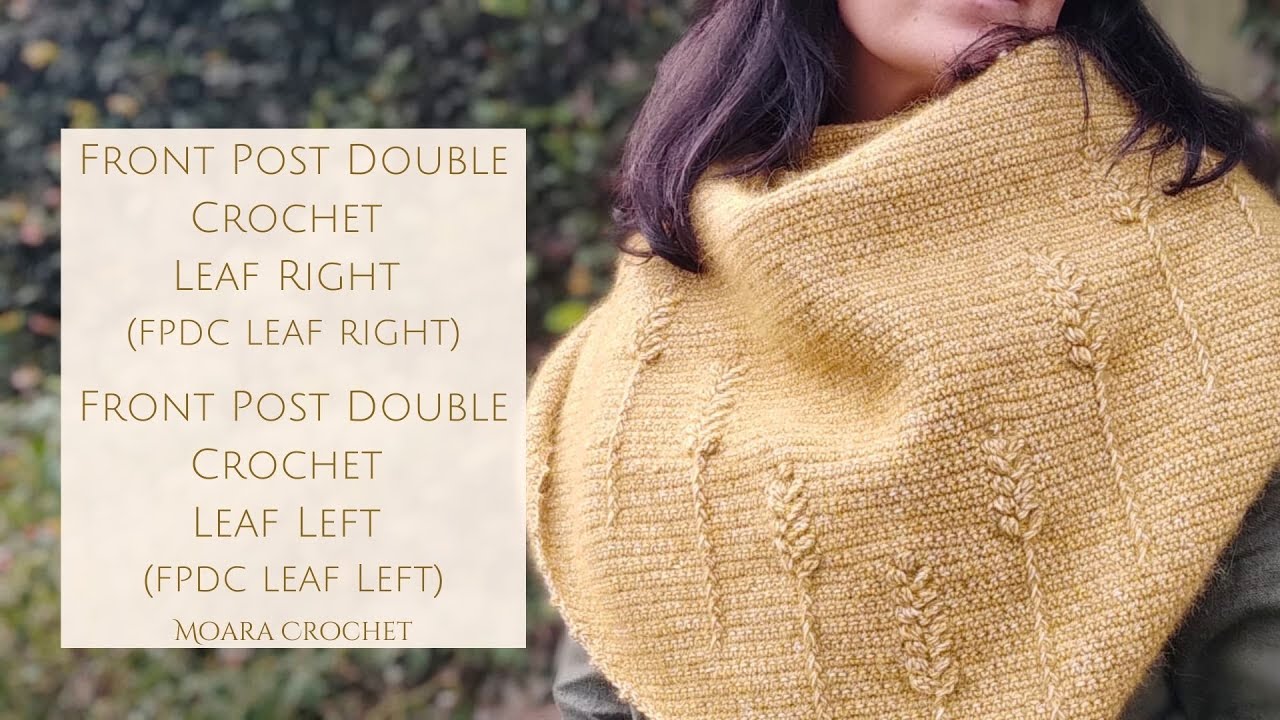 Front Post Double Crochet Leaf Stitch Right & Left Pompom with Moara Crochet 