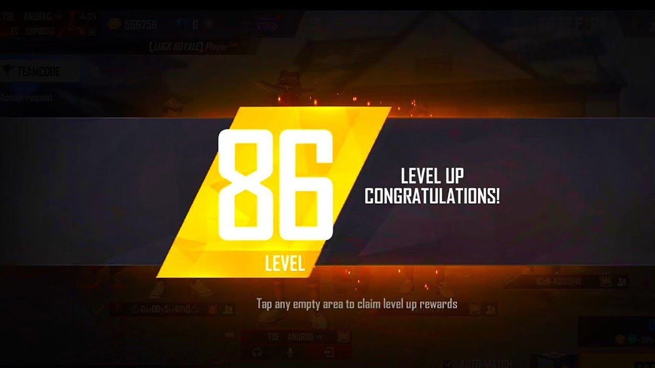 86 level complete in free fire !!level up free fire