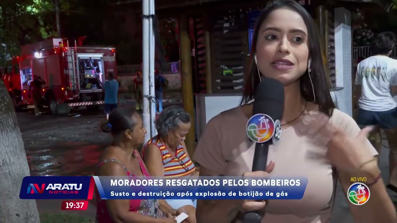 Moradores resgatados pelos bombeiros | ARATU NOTÍCIAS | TV ARATU