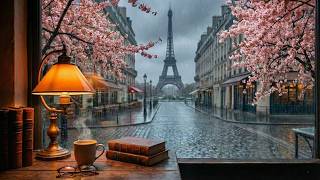 Spring in Paris 🌸 Soft Piano Jazz with Rain & Coffee Shop Warmth screenshot 5
