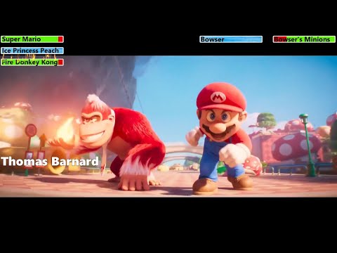 The Super Mario Bros. Movie (2023) Final Battle with healthbars 1/4