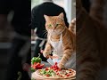 Chef Qatta works at a pizza restaurant🐱🍕🍕🍔 #cat #dog #cartoon #cute #cats #cutecat #animation