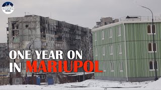 Nearly one year later, new buildings are being constructed in Mariupol on top of ruins