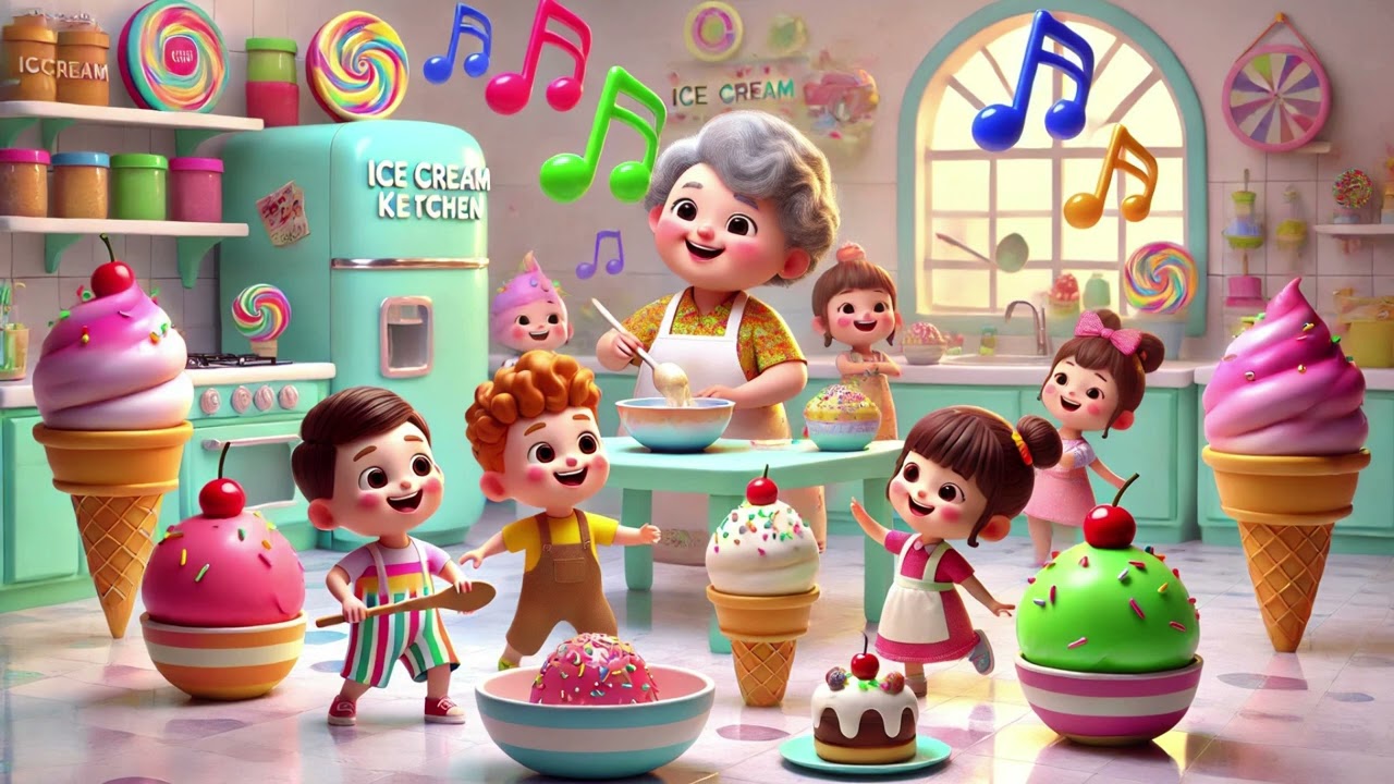 🎶🍦 Grandma’s Ice Cream Kitchen Song 👵🎤 | Sweet Singing Fun 🎉🍨| Nursery Rhymes & Kids Songs