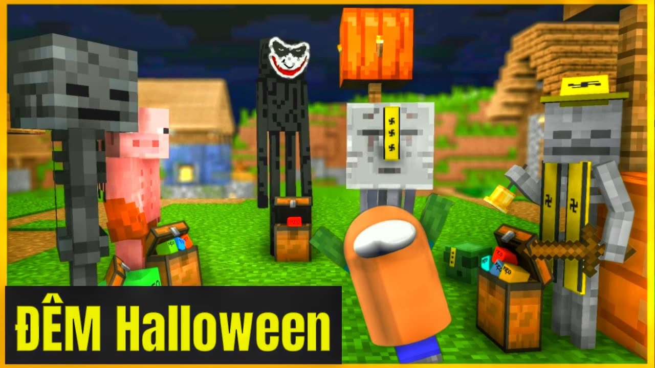 minecraft online thai  New 2022  [ Lớp Học Quái Vật ] Đêm Halloween Của Cả Lớp | Minecraft Animation