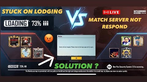 BGMI 73 LOADING PROBLEM | BGMI MATCH START PROBLEM | TDM NOT STARTING | MATCH SERVER DIDN’T RESPOND