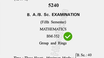 2019 Cdlu BSc 5th Sem Mathematics Group & Rings Question Paper