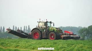 landbouwbedrijf Wauters met Fendt 933 vario met Vicon triple maaier/ Oosteeklo