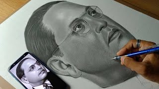 Dr.B R Ambedkar drawing | how to draw realistic cheeks step by step for beginners