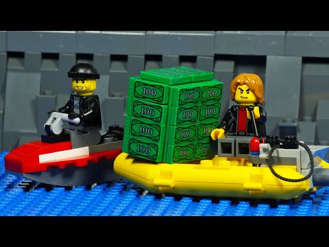 Lego City Bank Money Transport Boat Robbery
