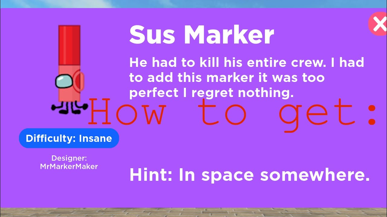 How to get the sus marker ! (Find the Markers) YouTube