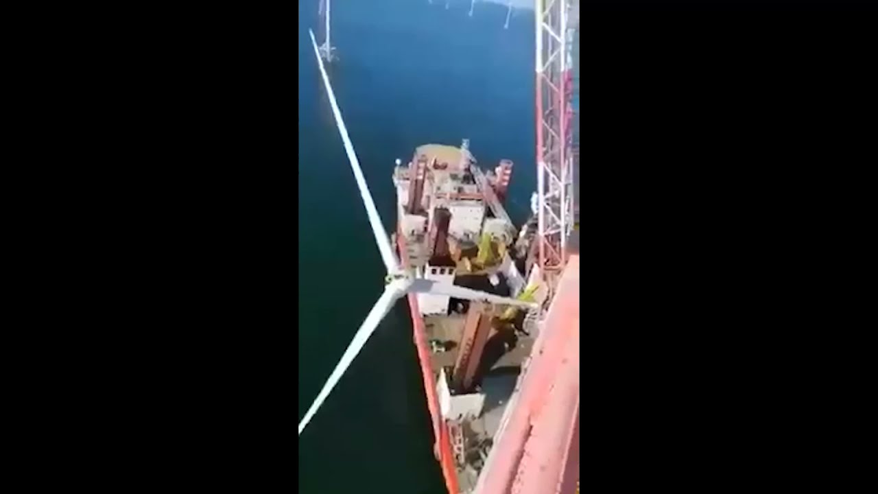 offshore accident - accidentally dropped three wind turbine blades into the sea