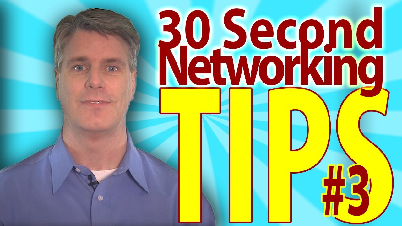 Pitch for Success 30 Second Networking Tip No 3 - YouTube