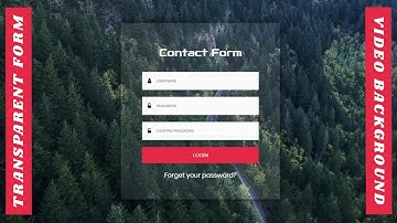 Transparent Login Form Design with Video Background | Login form Design | Web Design Tutorial
