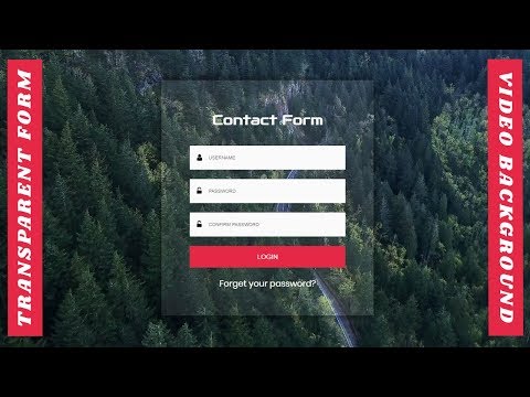 Transparent Login Form Design with Video Background | Login form Design | Web Design Tutorial