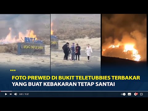 Viral Foto Prewed di Bukit Teletubbies Bromo Terbakar, yang Buat Kebakaran Tetap Santai