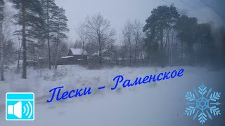 По заснеженным дорогам в сторону Москвы. Пески - Раменское из окна поезда