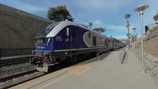 Vr180 - Amtrak Pacific Surfliner Train Southbound In Solana Beach Ca - December 13Th 2020 22