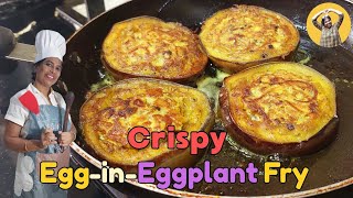 Crispy Outside, Soft Inside | Egg-filled Baigan Fry Recipe | Egg + Brinjal = Super Snack screenshot 5