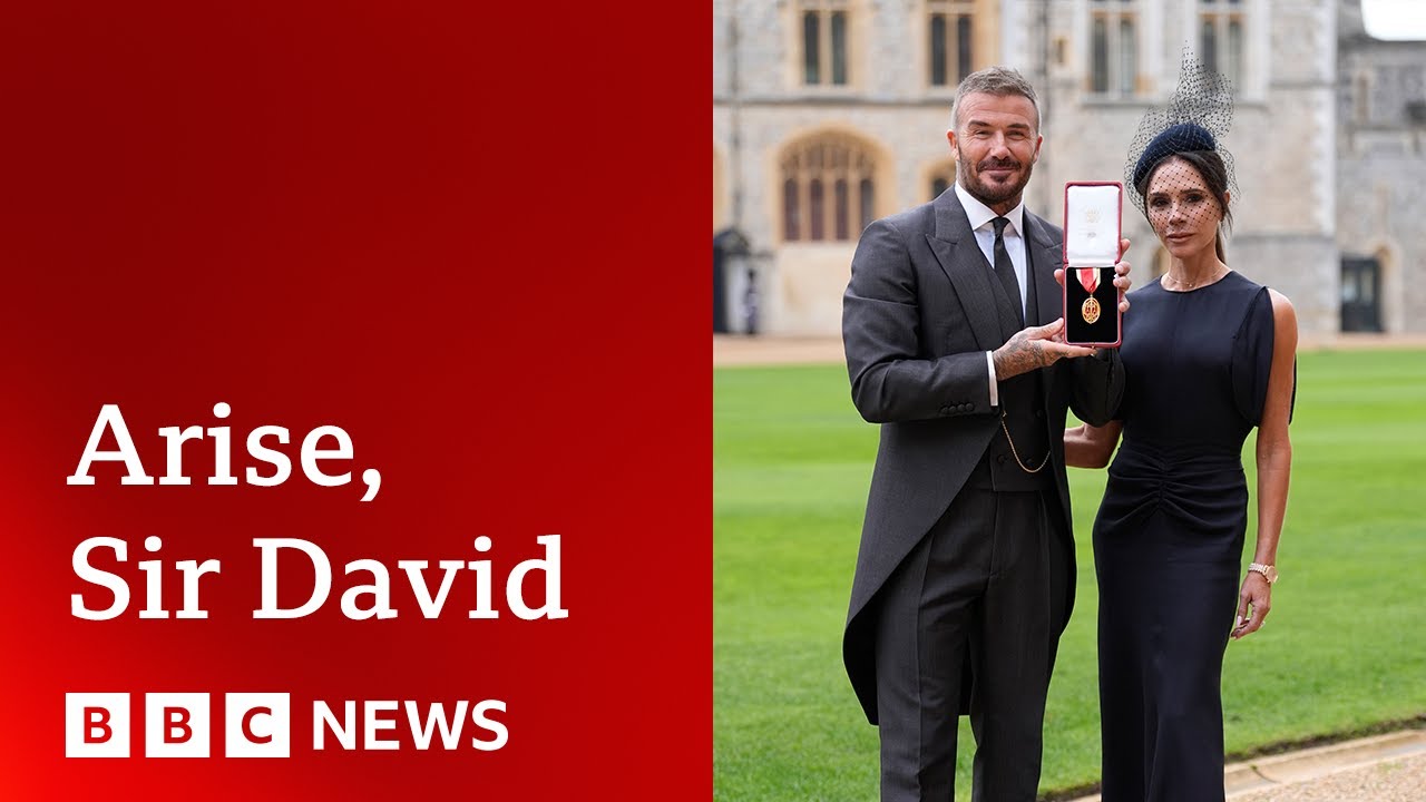 Footballer David Beckham receives knighthood | BBC News Footballer David Beckham receives knighthood | BBC News