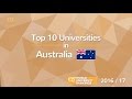 Top 10 Universities in Australia 2016/17