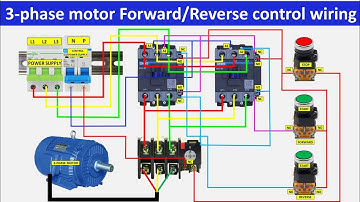 3-Phase Motor Forward Reverse Starter Control Wiring Diagram
