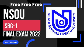 NSOU SBG 1 LIVE EXAM VIDEO  PASS PAPER