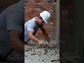 The process of smoothing cement surfaces easily using simple techniques #shorts