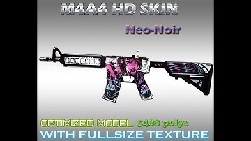 CS:GO M4A4 Neo-Noir HD skin for cs 1.6
