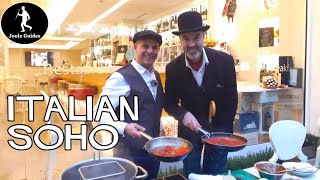London's Soho Italian Connection with Sicilian Chef Enzo Oliveri cooking meatballs