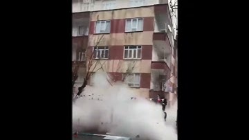 Painful video of collapsing buildings from today