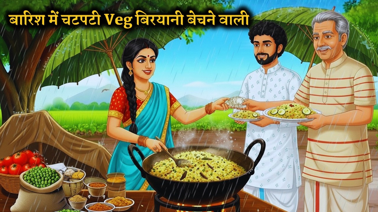 बारिश में चटपटी Veg बिरयानी बेचने वाली : Saas bahu ki kahani | Hindi Kahaniya | Bedtime Stories