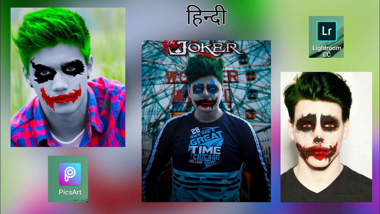PicsArt Joker Face Concept Photo Editing Tutorial in picsart Step by