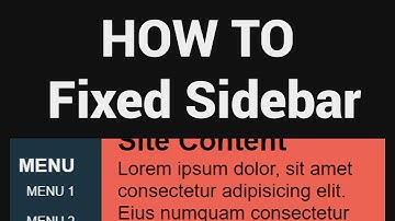 How To Create Fixed Sidebar - Sabit Yan Menü Nasıl Yapılır?