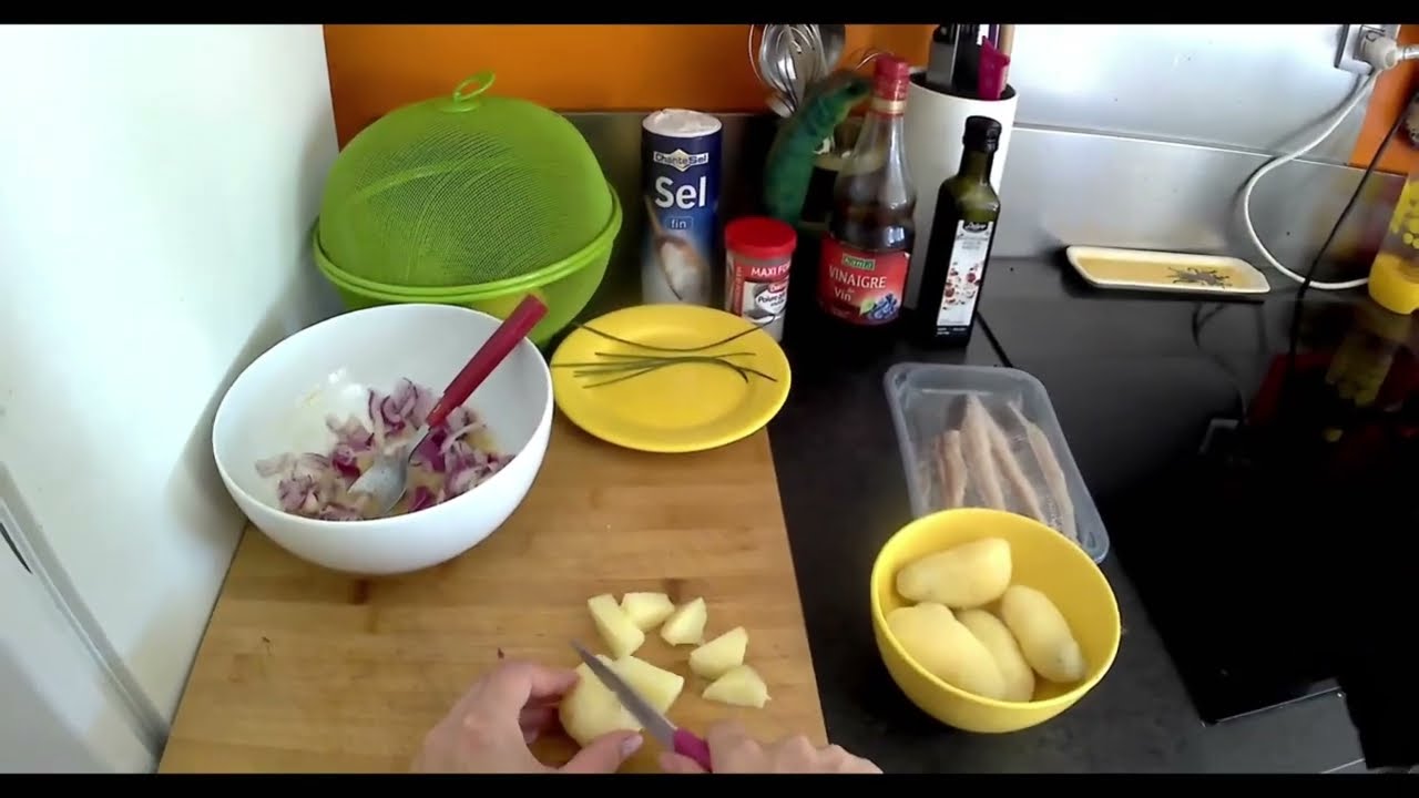 Salade de hareng fumé 🐟 Recette simple et rapide Mamandine #cuisine #salade