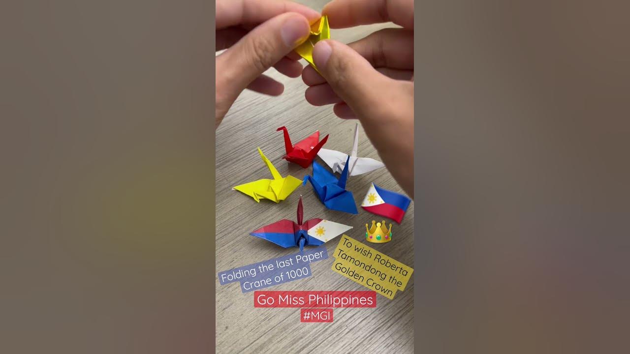 Miss Grand International Philippines Golden Origami Paper Crane Folding for Roberta Tamondong 👑