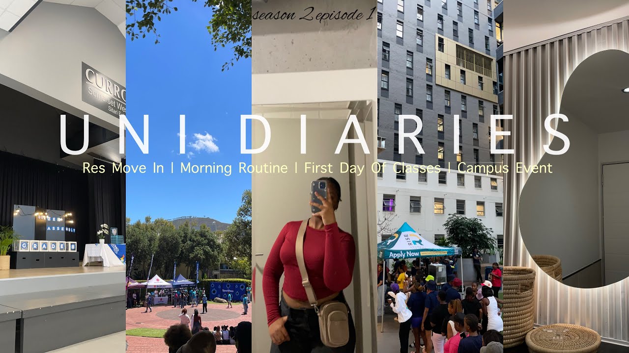 uni diaries | res move in,morning routine,first day of classes,campus event ||SOUTH AFRICAN YOUTUBER