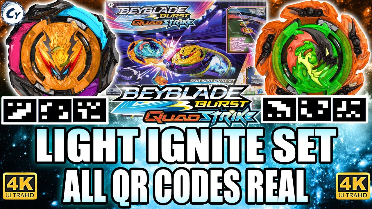 BEYBLADE BURST QUADSTRIKE Glows With Light Ignite Battle Set