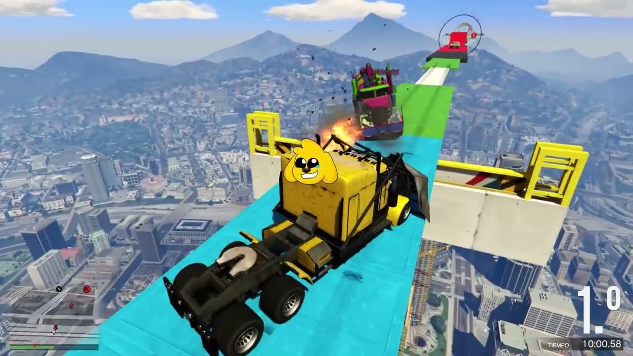 CHOCAMOS con SUPER AUTOS en el AIRE CARRERA IMPOSIBLE DE CHOQUES