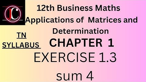12th business maths exercise 1.3 sum 4