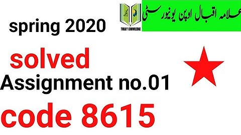 aiou solved Assignment spring 2020 | code 8615 Assignment no.01