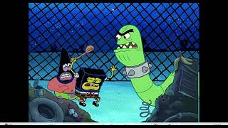 Spongebob And Patrick Play Fatch With The Worm Dog