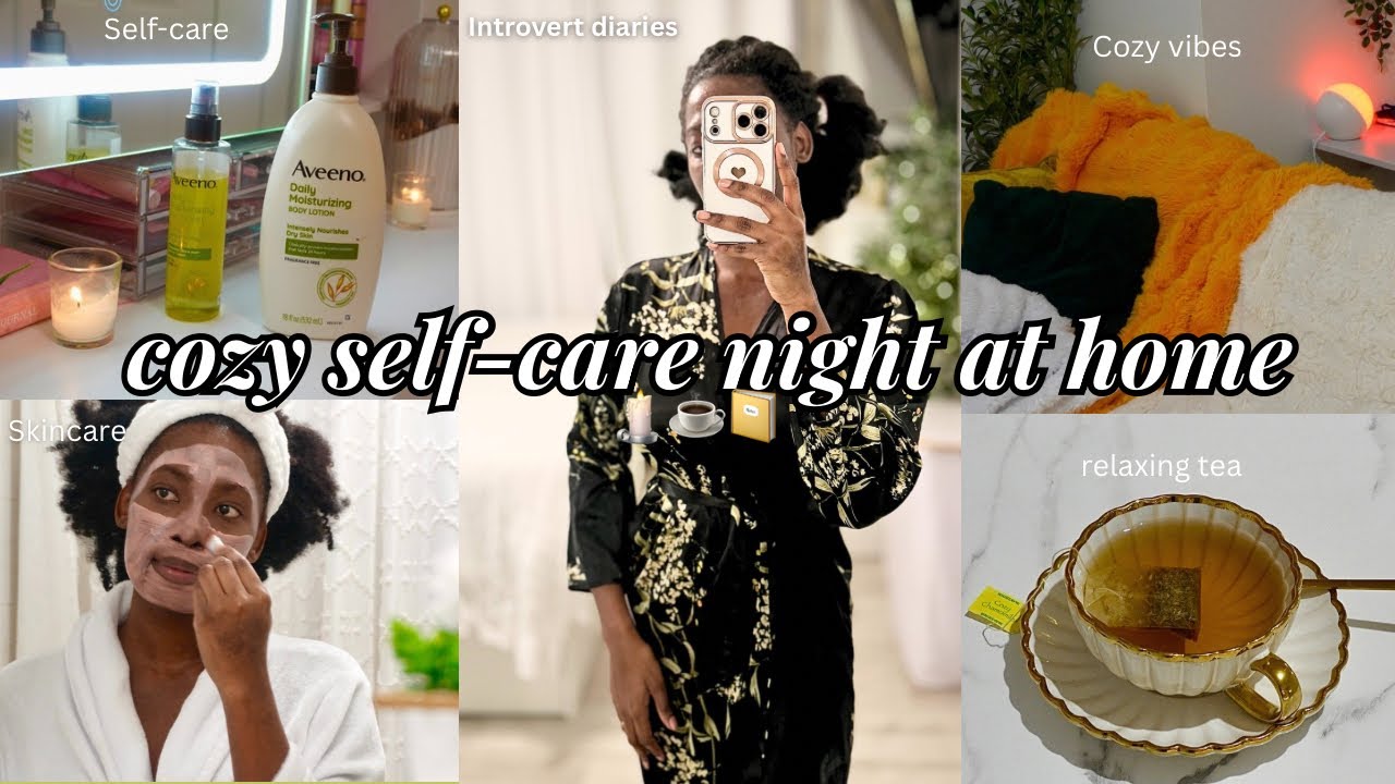 🕯️My cozy Self-care Night Routine at home☕️ (to de-stress & relax )silent vlog